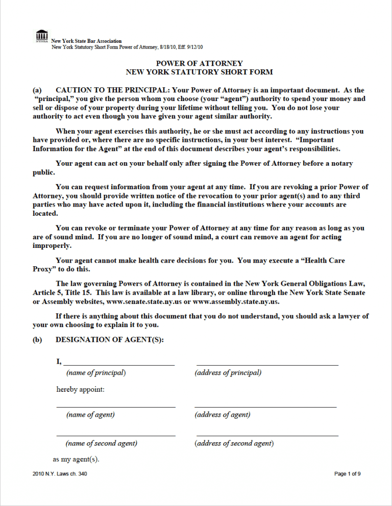 New York Power of Attorney Forms preview