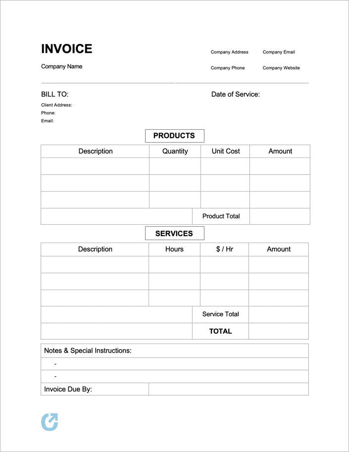 Free Simple Basic Invoice Template PDF WORD EXCEL