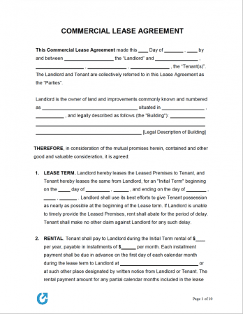 free commercial lease agreement template download