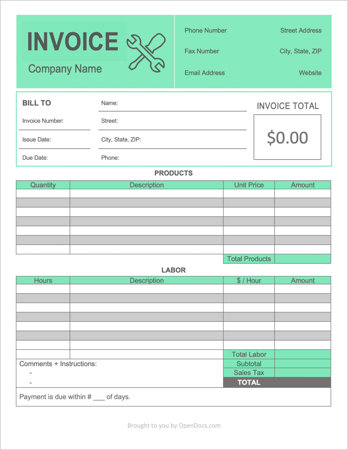 Free Contractor Invoice Template | PDF | WORD | EXCEL free-contractor-invoice-template-pdf-word-excel