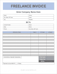 Thumbnail of a freelance invoice template