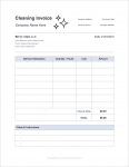 Thumbnail of a cleaning invoice template