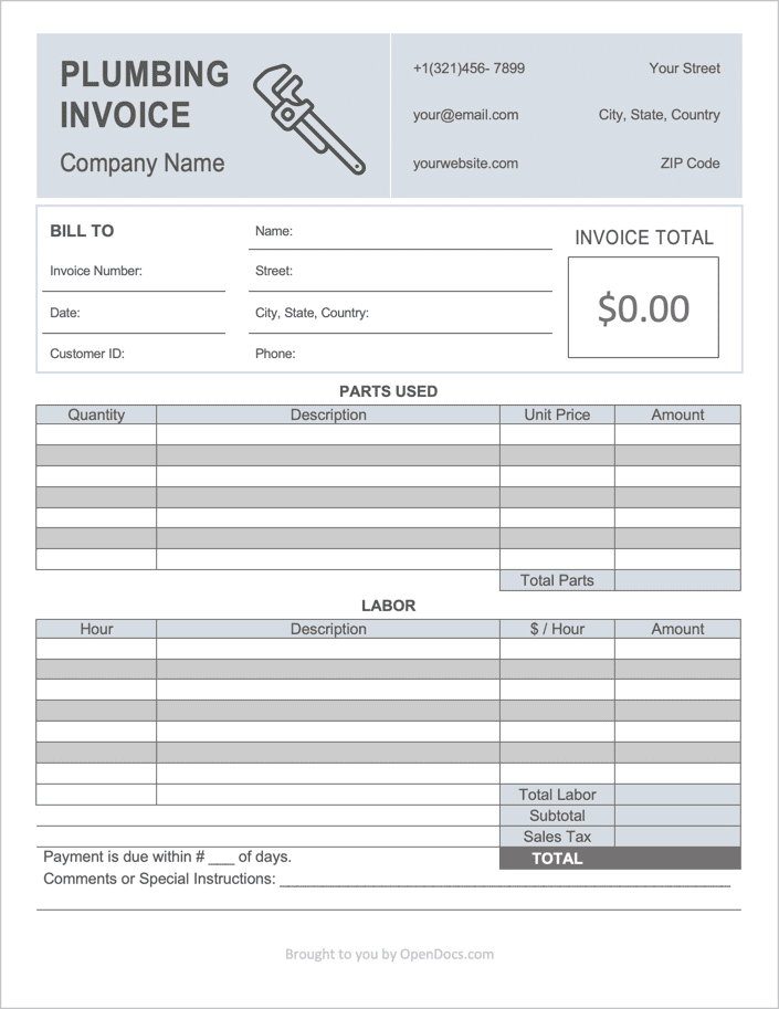 Free Plumbing Invoice Template PDF WORD EXCEL Free Plumbing Invoice Template PDF WORD EXCEL