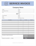 Thumbnail of a service invoice template