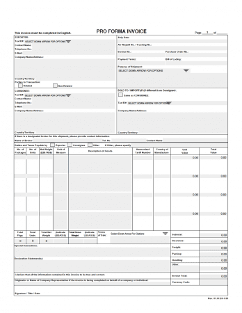 Free International Commercial Invoice Templates - PDF – eForms