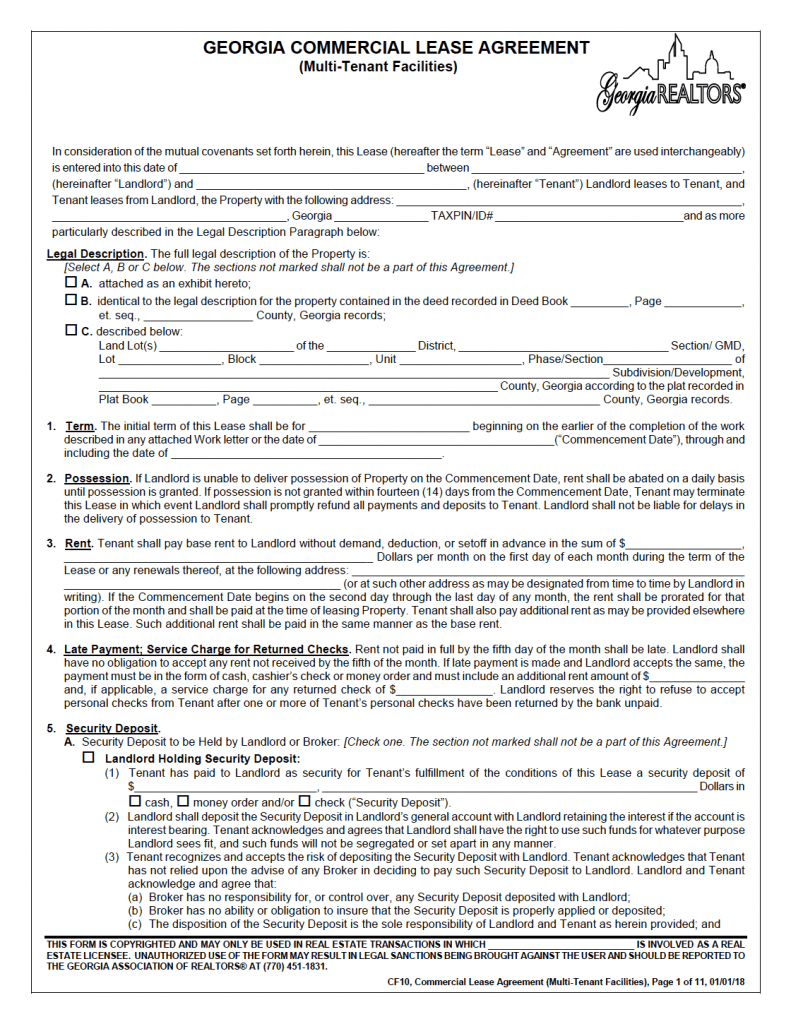 Free Commercial Lease Agreement PDF