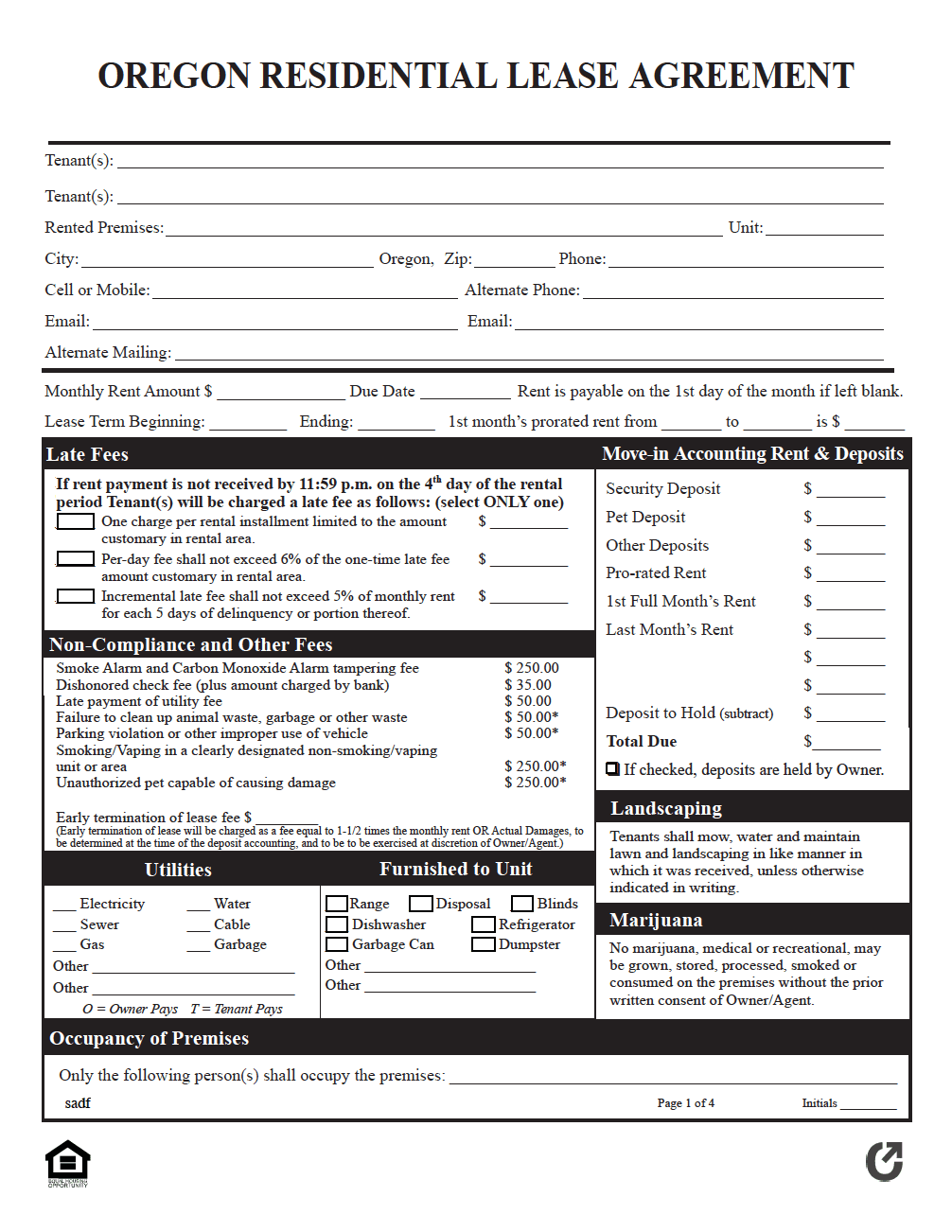 Free Oregon Rental Lease Agreement Templates | PDF free-oregon-rental-lease-agreement-templates-pdf