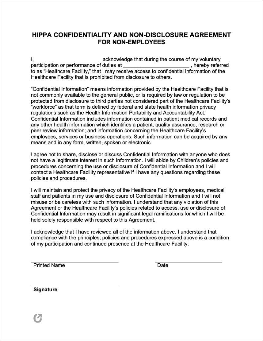 Free HIPAA Confidentiality + Non-Disclosure Agreement Template | PDF | WORD | RTF free-hipaa-confidentiality-non-disclosure-agreement-template-pdf-word-rtf