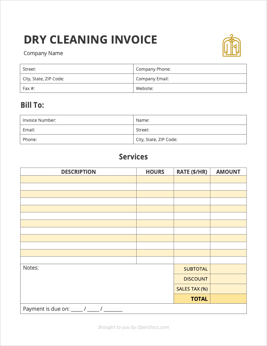 Free Cleaning Service Invoice Templates PDF WORD EXCEL