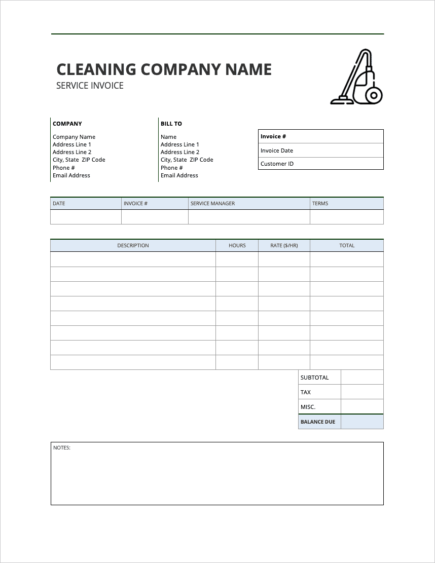 Free Office Cleaning Invoice Template | PDF | WORD | EXCEL