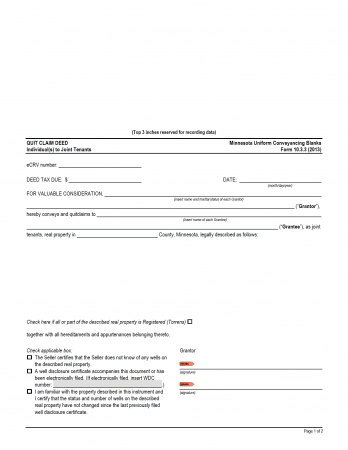 Free Minnesota Quit Claim Deed Form | PDF