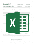 An excel icon overlayed over an invoice document.