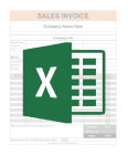 An excel icon overlayed over an invoice document.