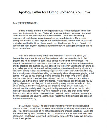 sorry letter essay