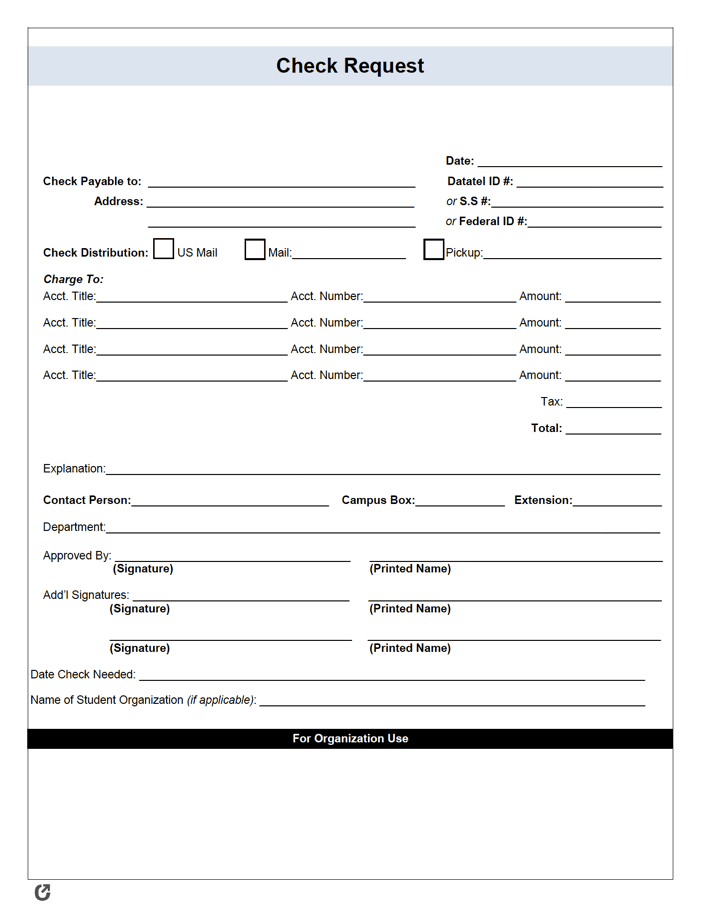 Free Check Request Forms | PDF | WORD | EXCEL