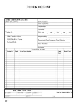 Free Check Request Forms | PDF | WORD | EXCEL