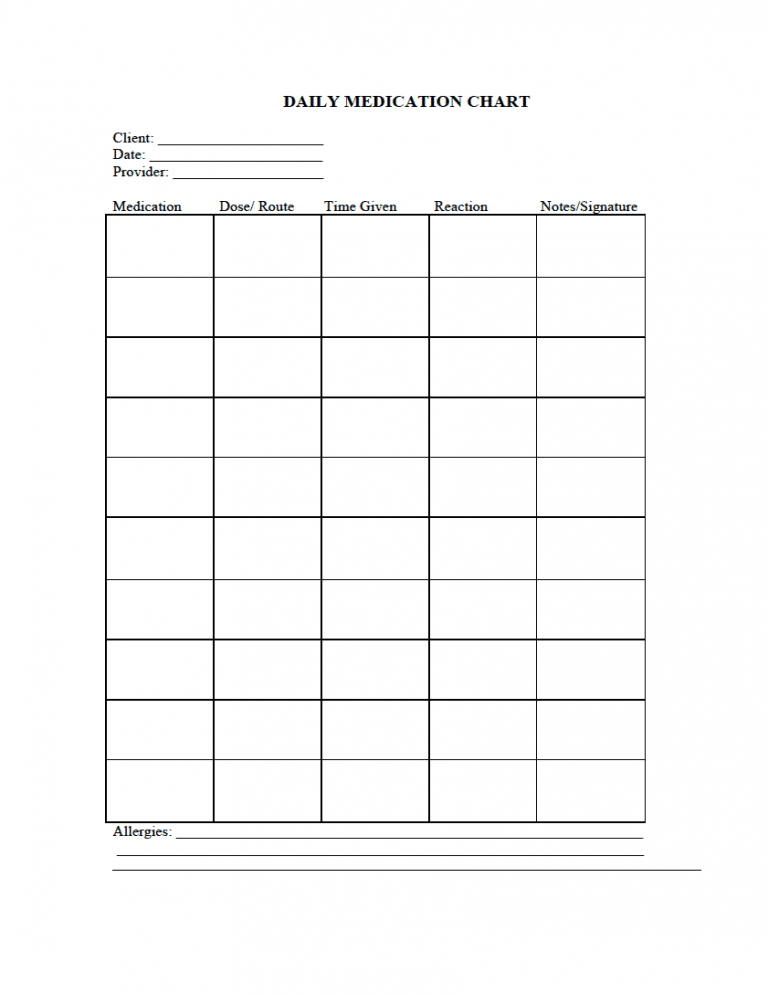 Free Medication Schedule Templates | PDF | WORD | EXCEL