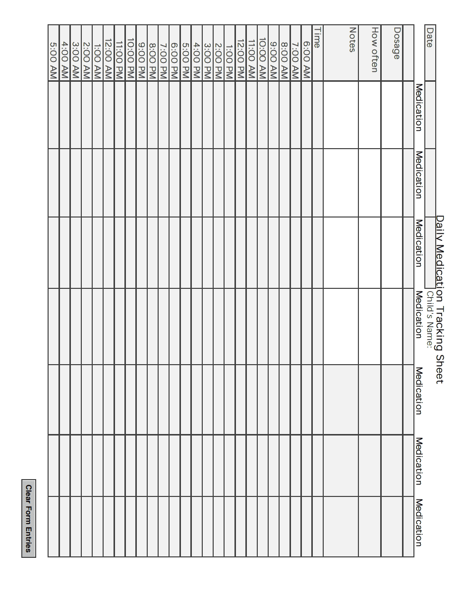 Free Medication Schedule Templates 