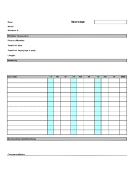 Free Exercise Chart Templates | PDF | WORD | EXCEL