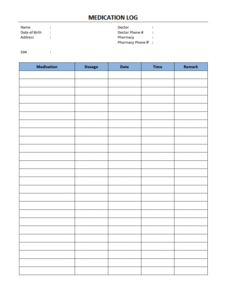 Free Medication Schedule Templates | PDF | WORD | EXCEL