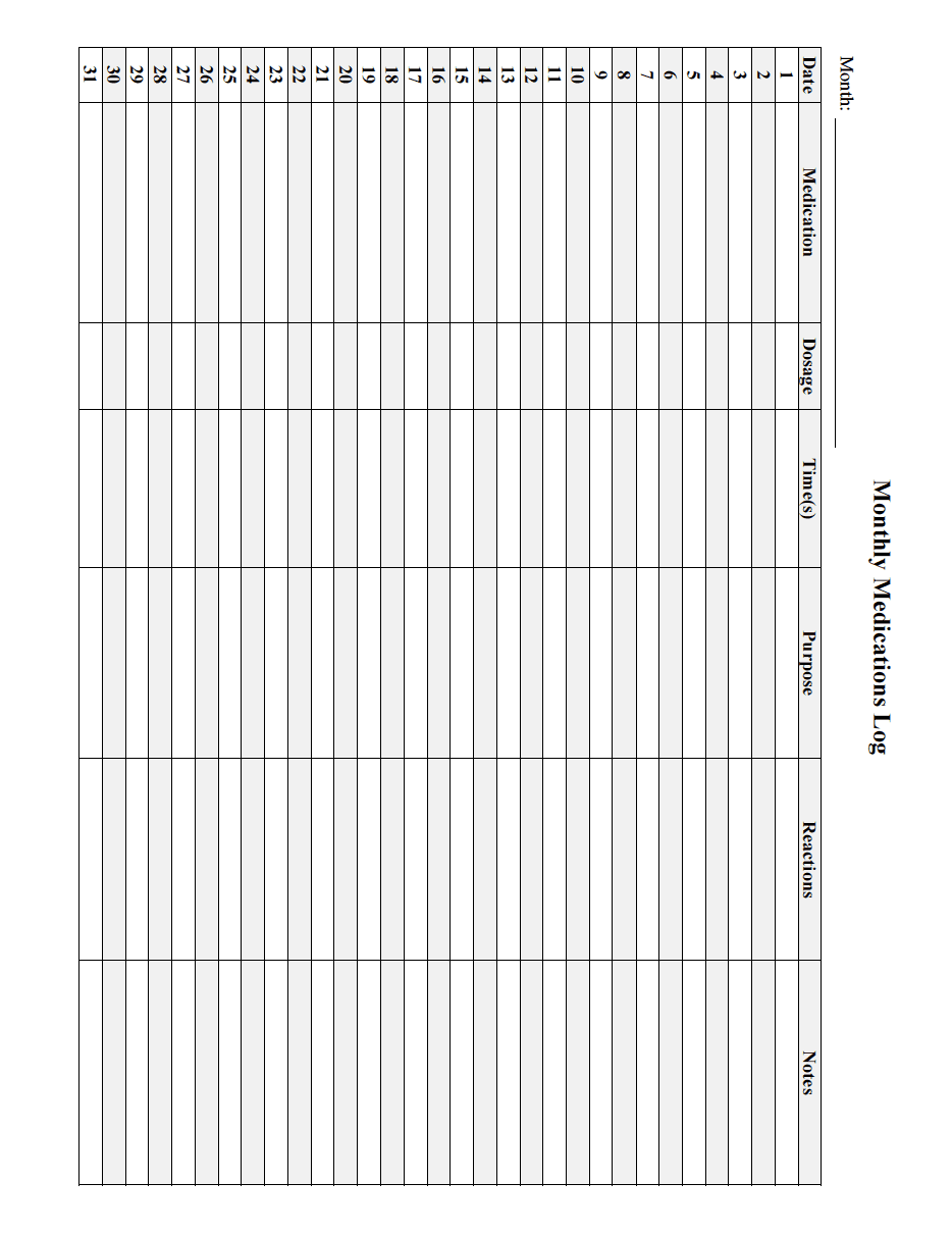 Free Medication Schedule Templates | PDF | WORD | EXCEL