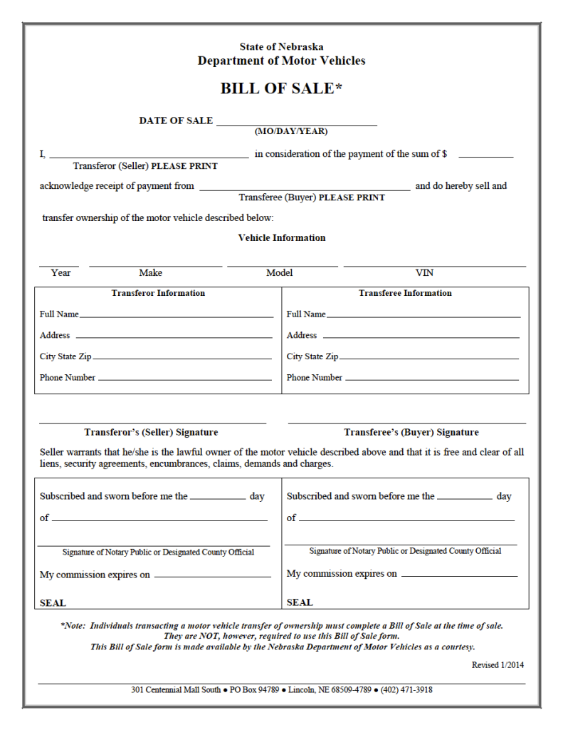 free-nebraska-bill-of-sale-forms-5-pdf