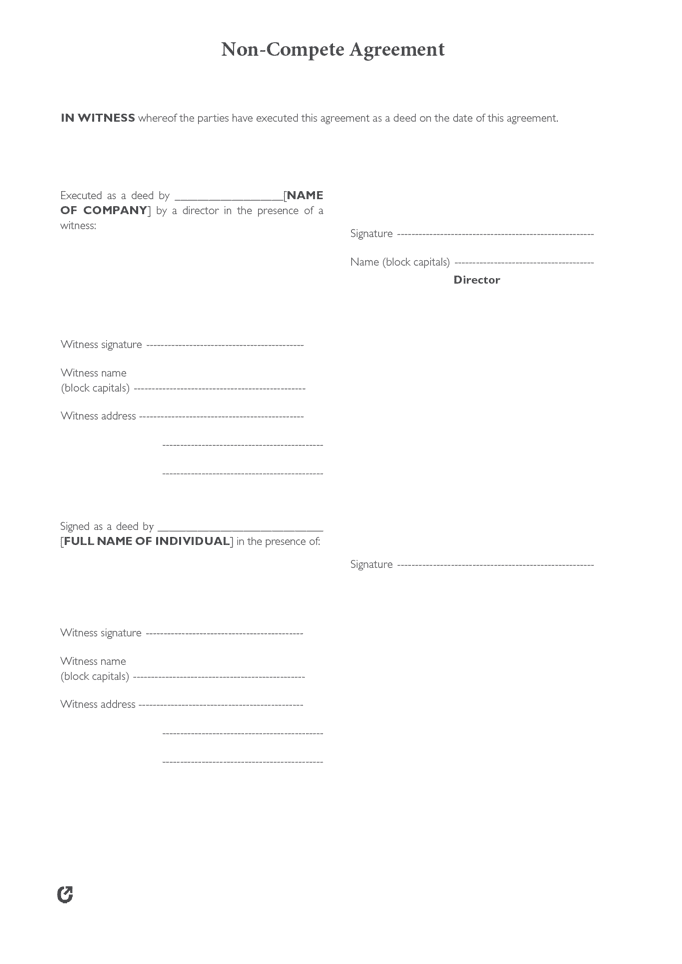Free Non-Compete Agreement Template | PDF | WORD