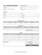 Image 3 for Oil Change Invoice Template