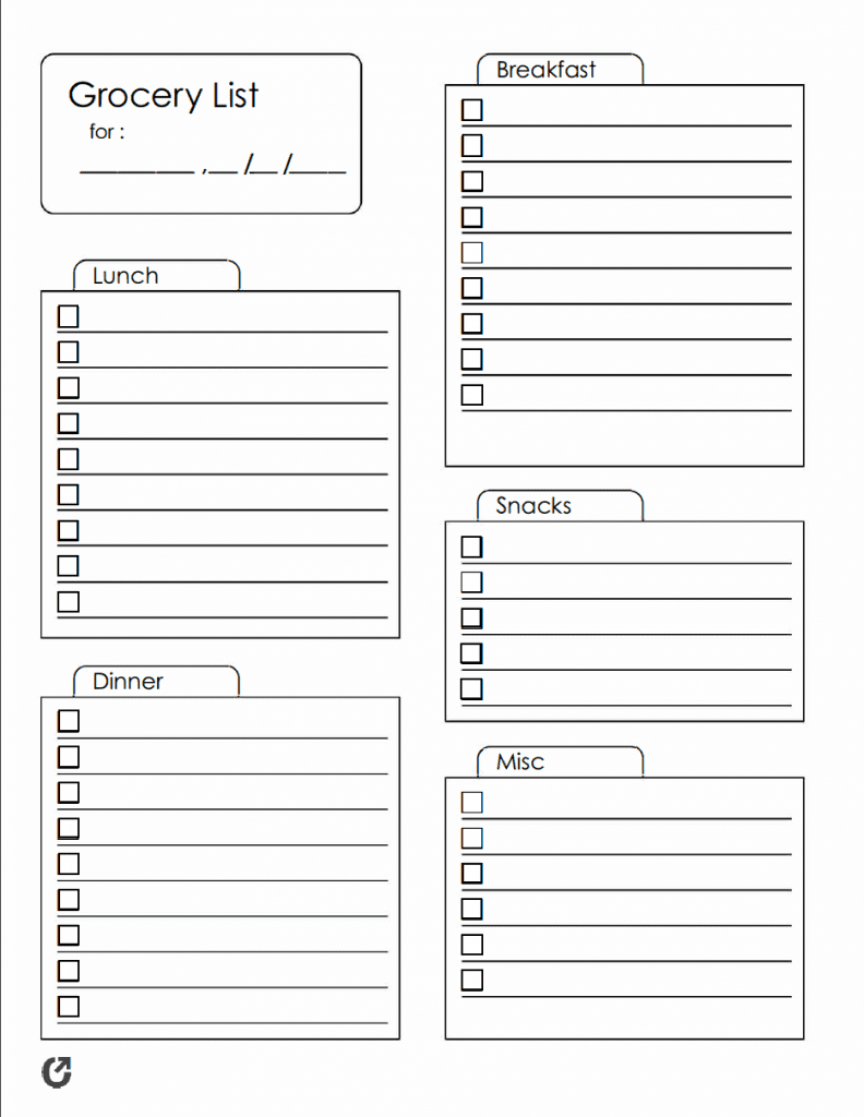Free Grocery List Templates | PDF | WORD