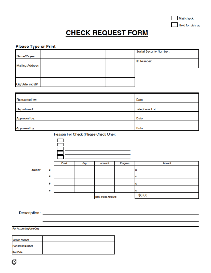 Free Check Request Forms | PDF | WORD | EXCEL