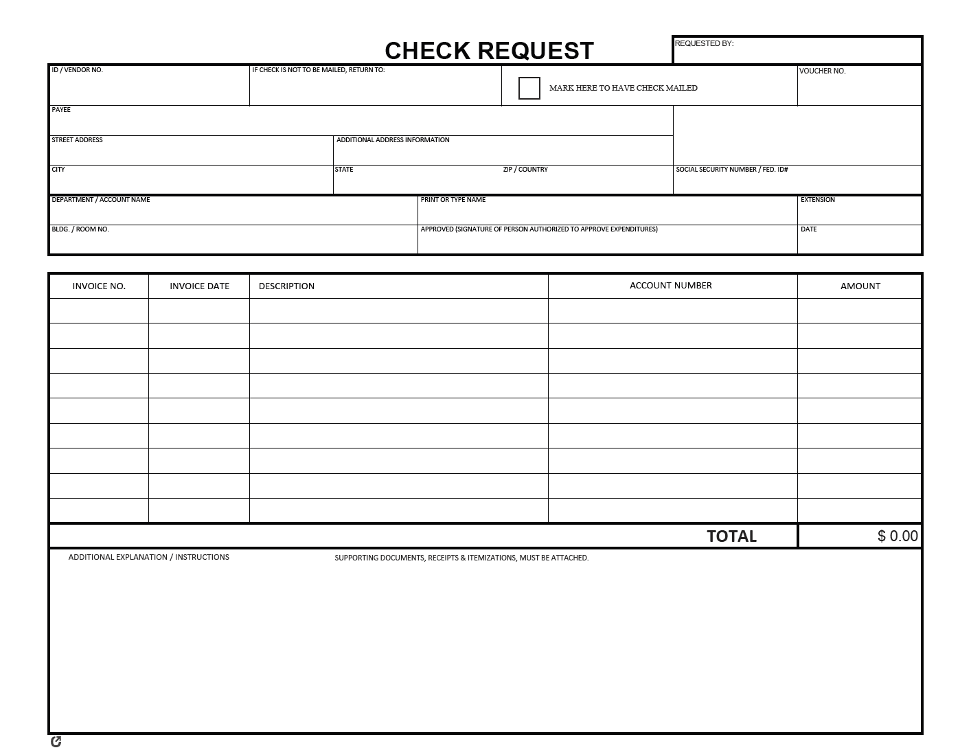 Free Check Request Forms | PDF | WORD | EXCEL