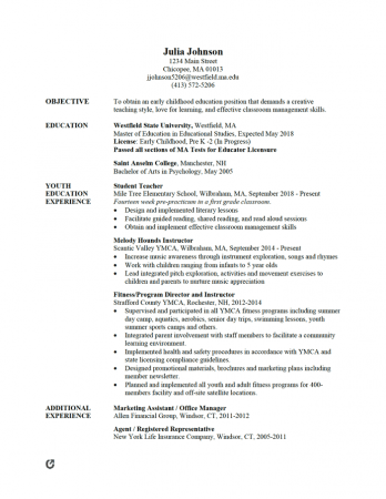 resume templates free download for teachers